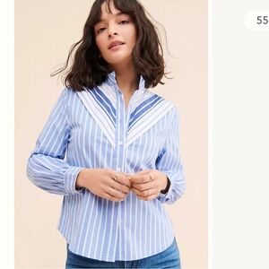 FRENCHMAUVE Logan Striped Shirt size small